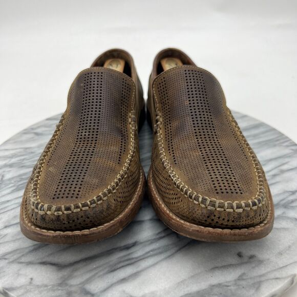 Tommy Bahama Felton Loafer Mens 8 Brown Leather Perforated Slip On Round Toe * - Picture 10 of 12